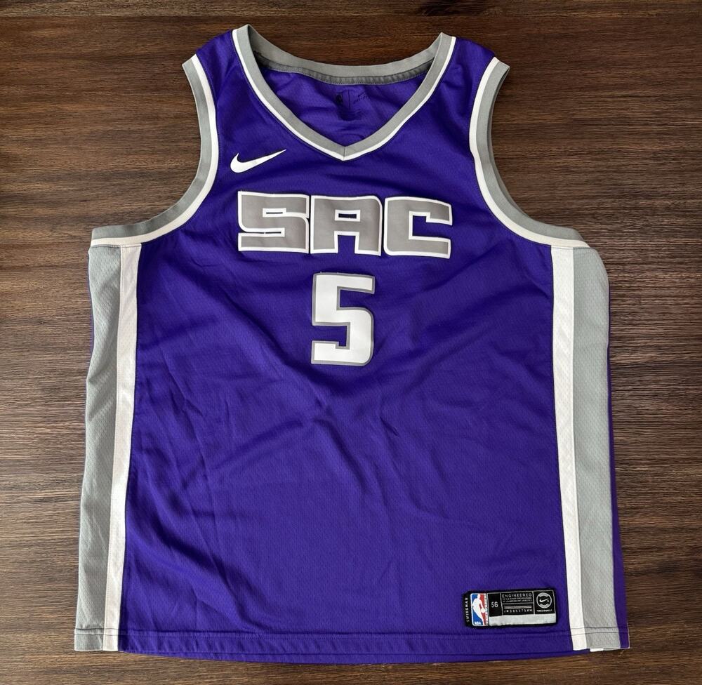 De'Aaron Fox Sacramento Kings Nike NBA Swingman Jersey Purple Men's Size 56 XXL